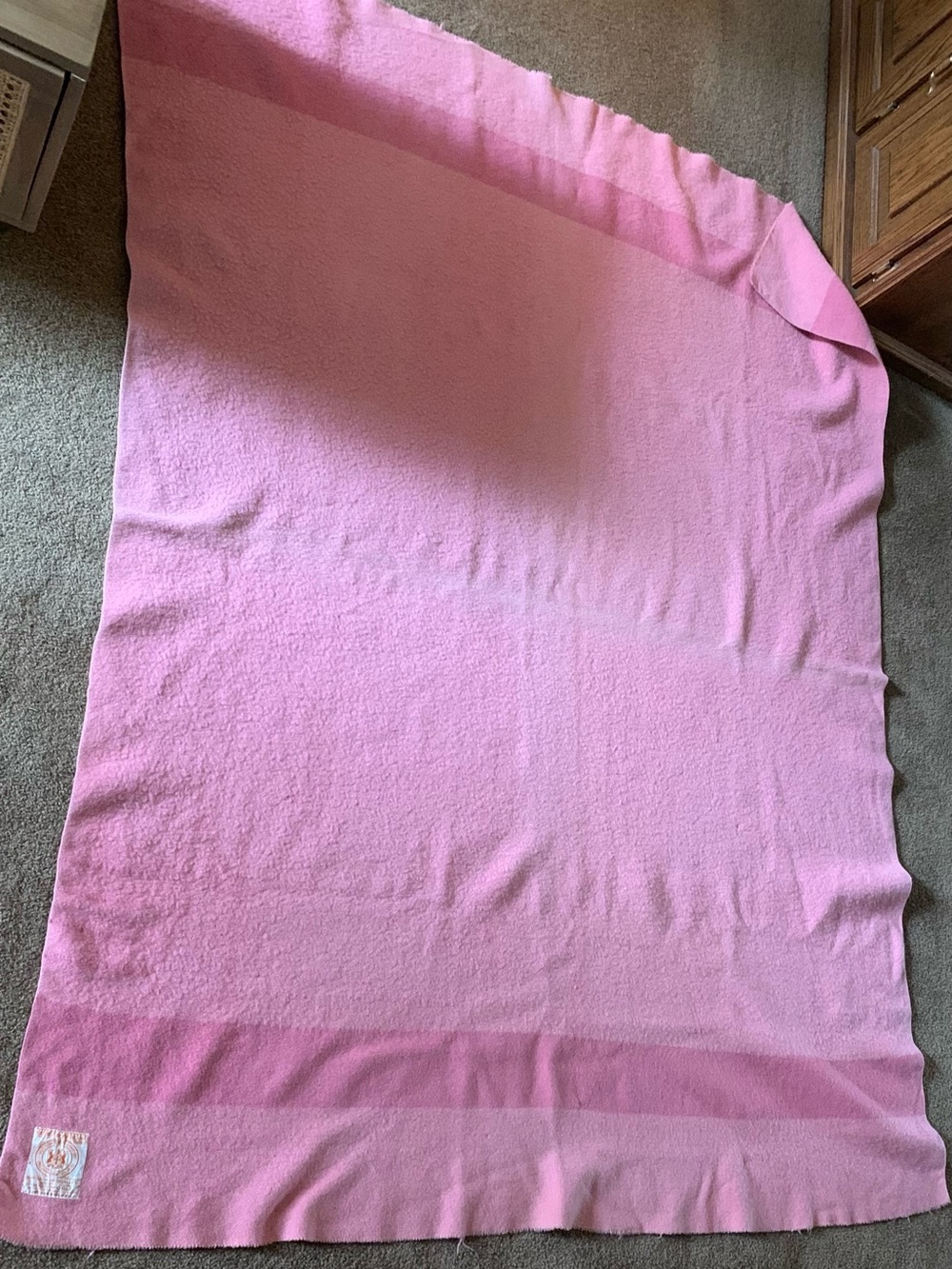Vintage 100% Wool Hudson’s Bay 4 Point Pink Throw Blanket